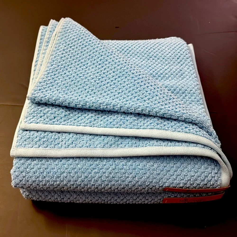 8pc ECOEXISTENCE Bamboo Zero Twist Loops Bath Towel Set - AIRBLUE